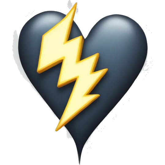 White lightning heart emoji