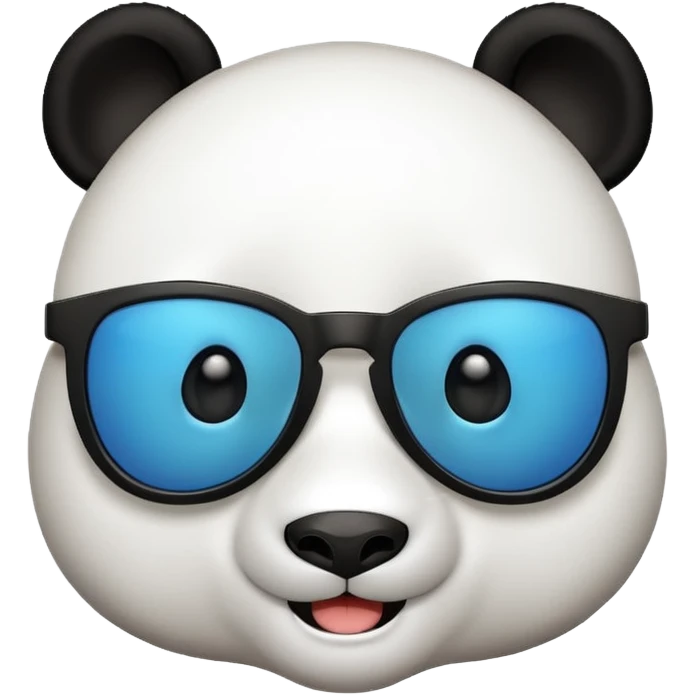 cute panda emoji with a cool expression, flat digital style, isolated on white background, emoji icon style emoji