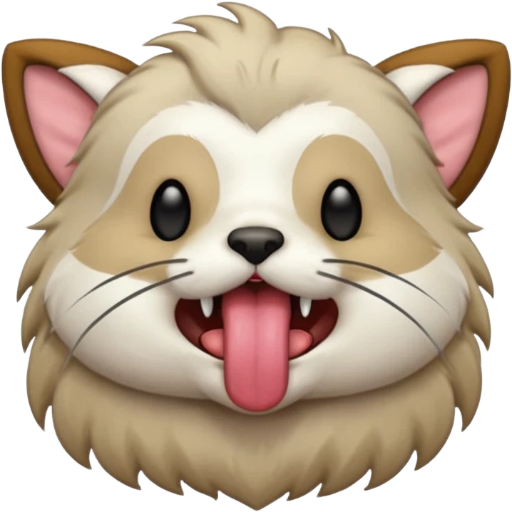 A thrumbo from the game rimworld. Front view, sticks the tongue out and licks. animated emoji