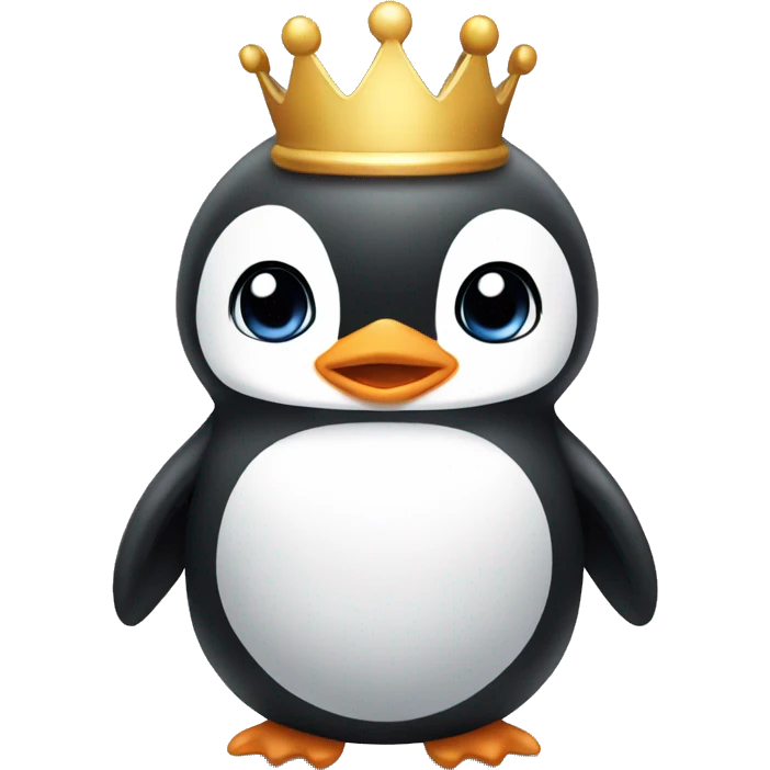 baby Penguin with crown emoji