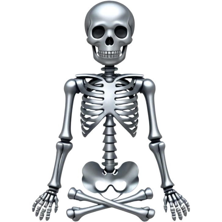 Skeleton made out of chrome emoji