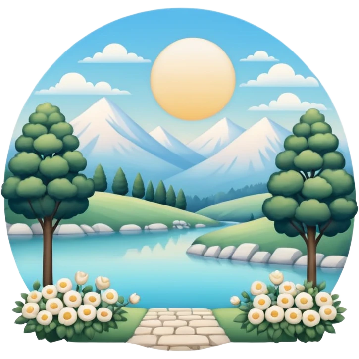 White romantic vintage aesthetic scenic emoji
