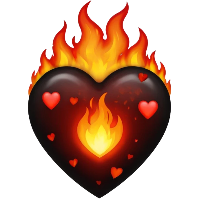 Black heart on fire emoji