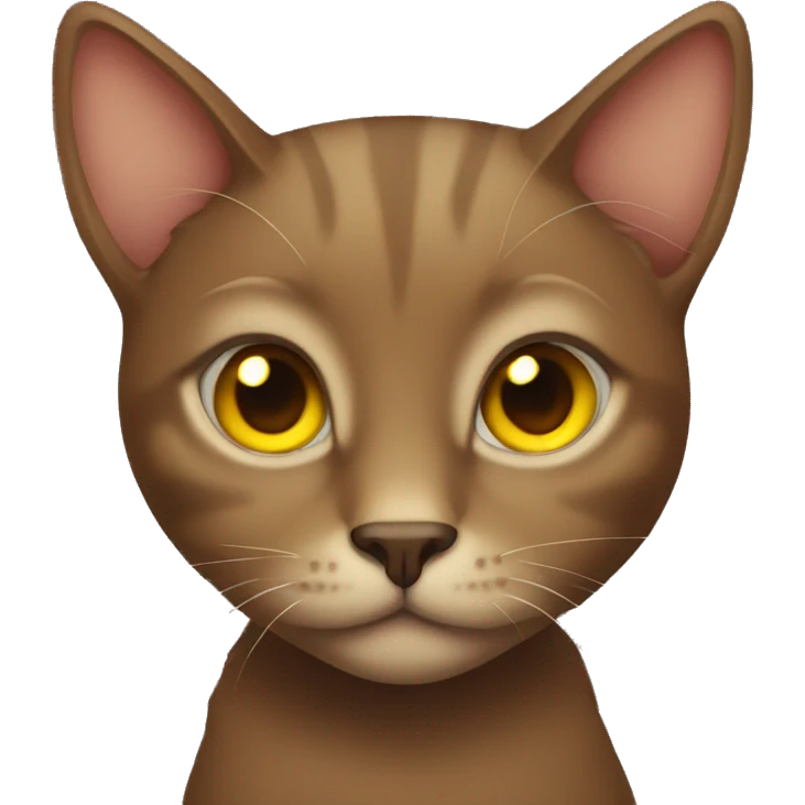 Brown cat with yellow eyes  emoji