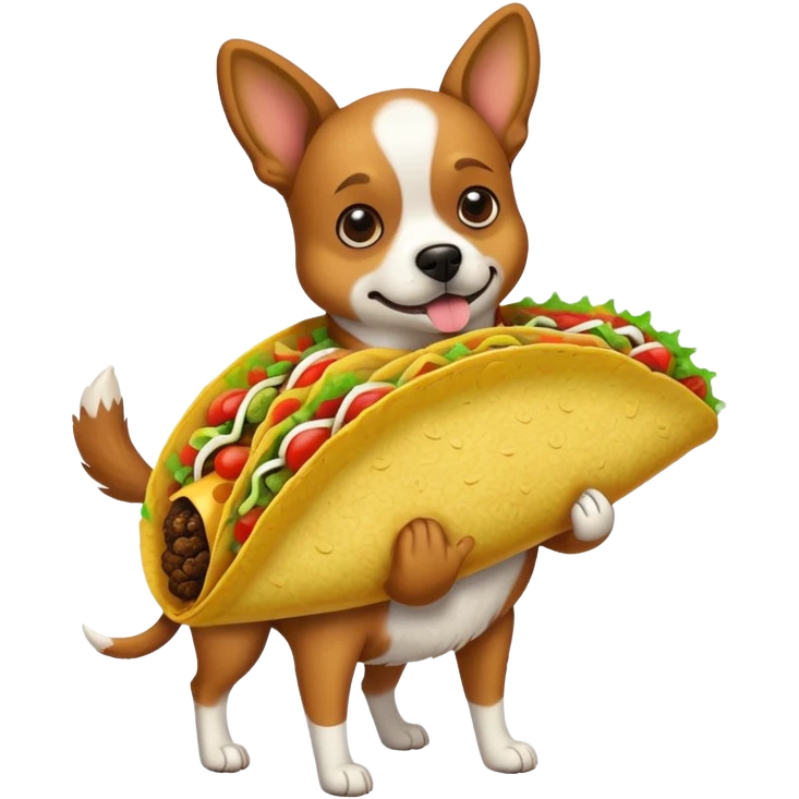 Dog with a taco body emoji