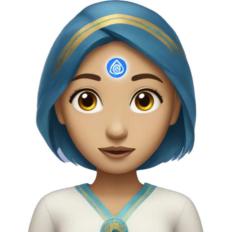 Kazakh girl with the third eye chakra emoji