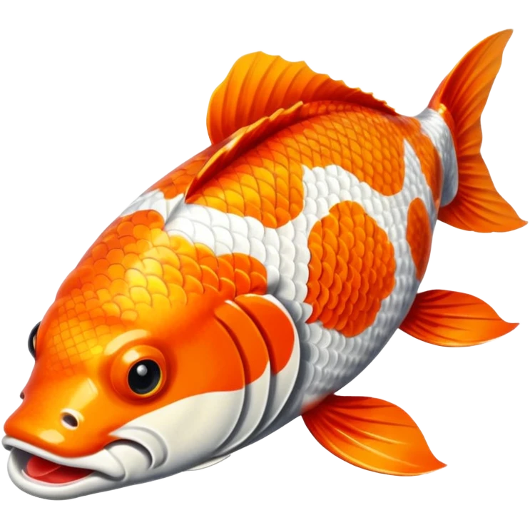 Big spotted koi fish with it's mouth open emoji