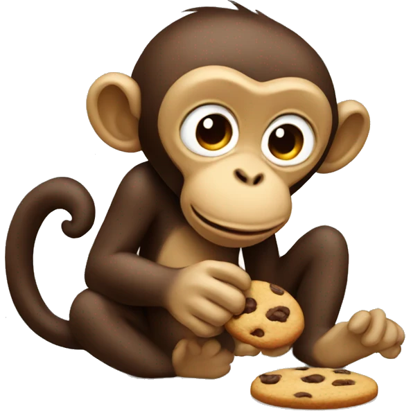 monkey eating a cookie emoji