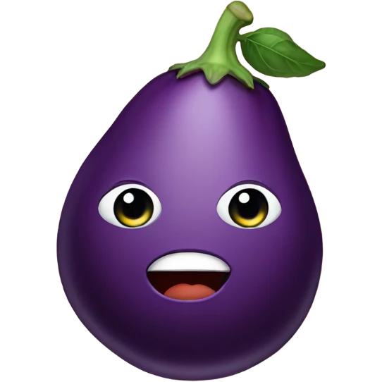eggplant on top of a peach emoji