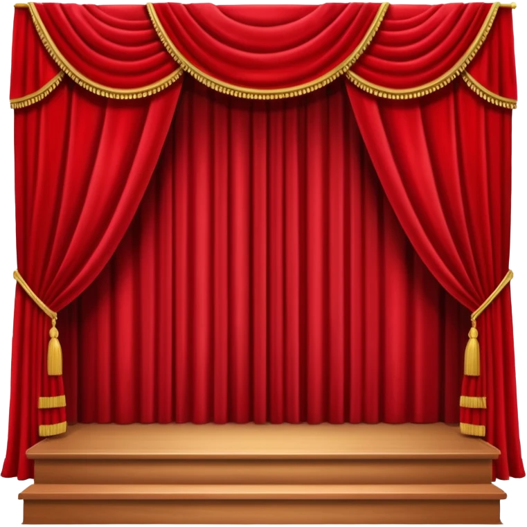 Empty stage red curtains emoji