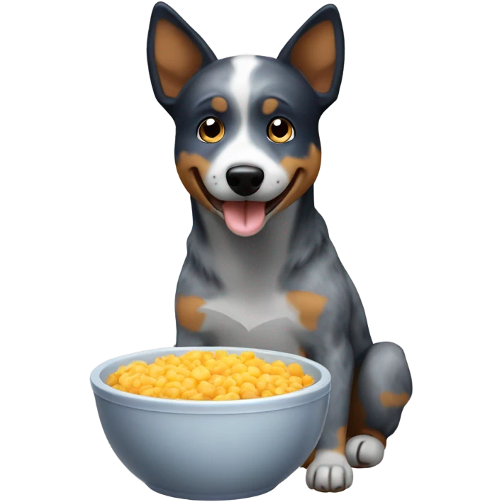 Blue healer eating emoji
