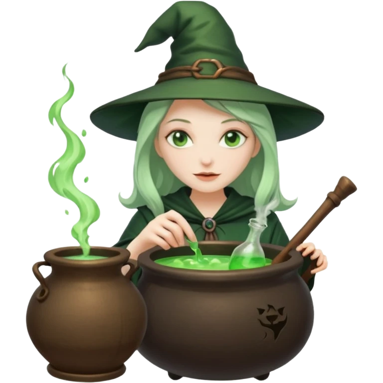 green witch cooking potion emoji