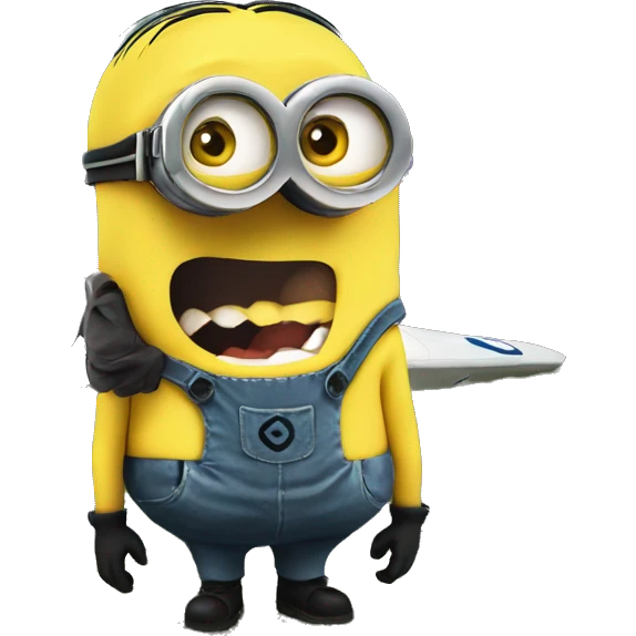 A minion in the forest next to a crashed airplane  emoji