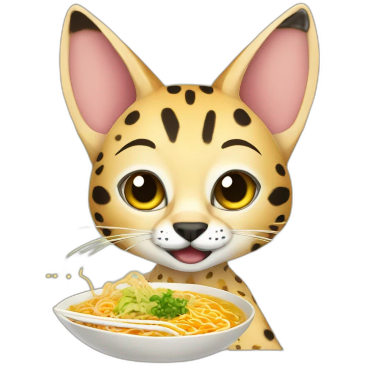 serval eating ramen emoji