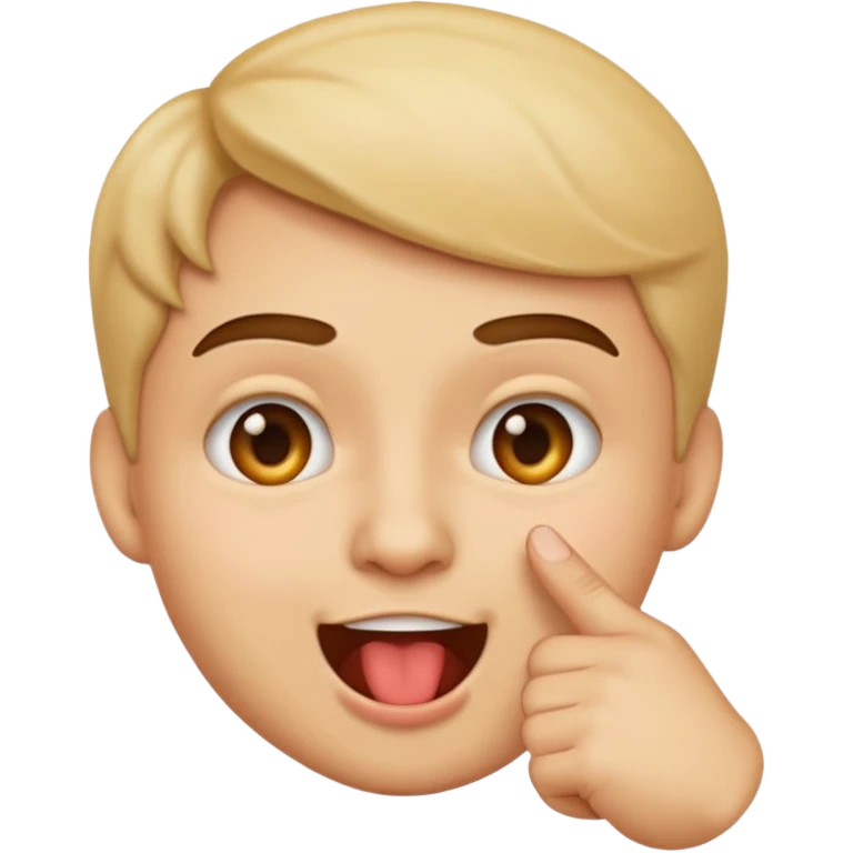 please create an emoji of a face bitting their index finger withn a cheeky expression emoji