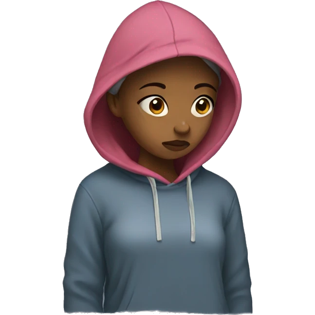 Girl Sad with a hoodie  emoji