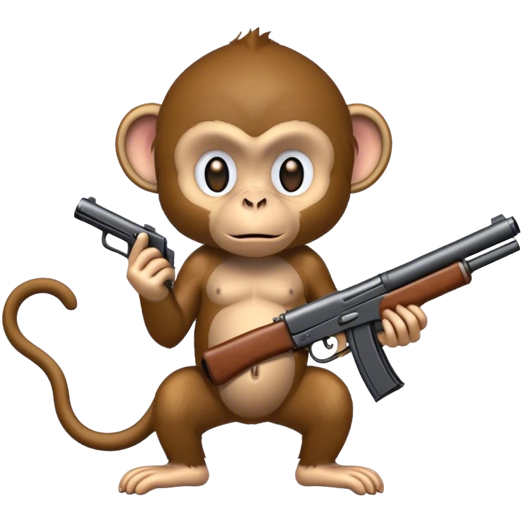 Monkey with gun emoji