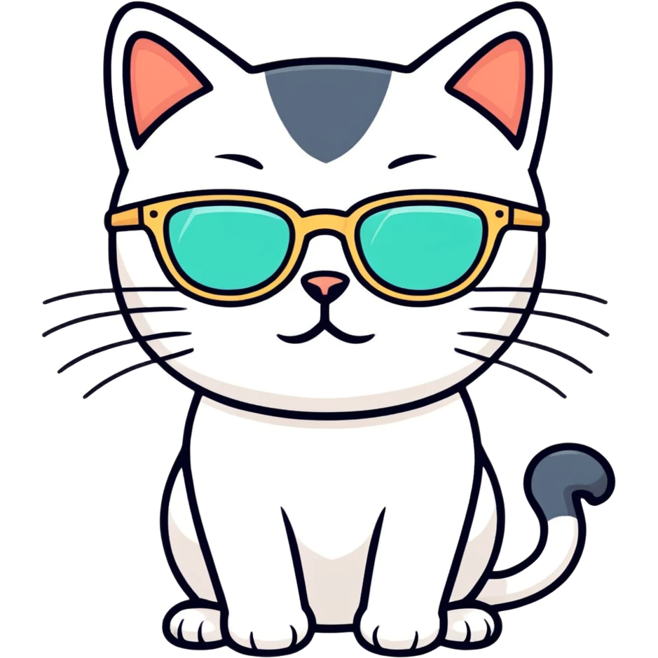 Cat with sunglasses emoji