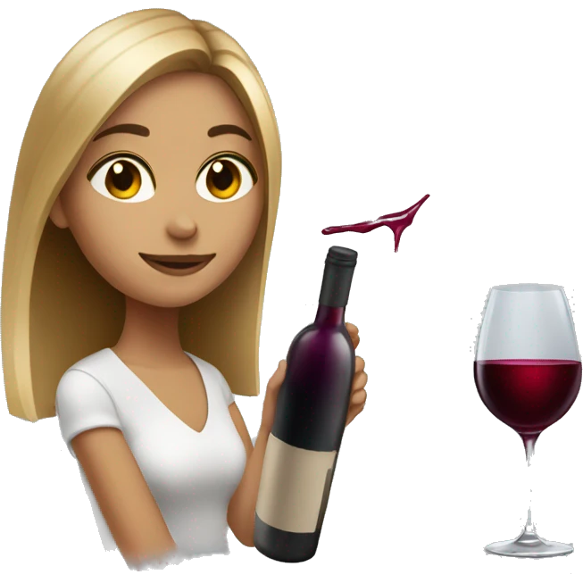 Girls with wine, brush and canvas emoji