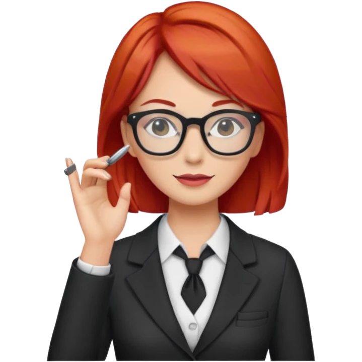 tailor woman with red hair and glasses emoji