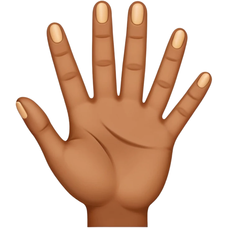 hand making the three-finger blessing gesture, slightly tanned, brownish, static, regular emoji size, classic emoji style emoji