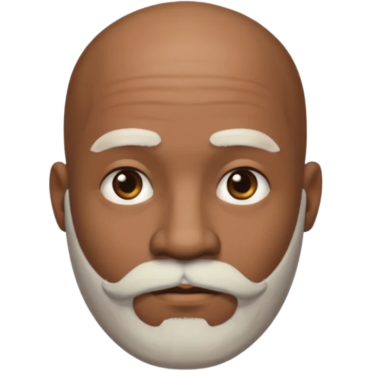 Black man bald head white beard emoji