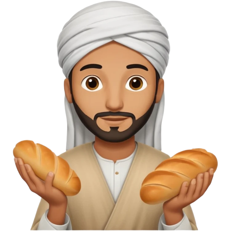 Un arabe avec du pain dans les mains emoji
