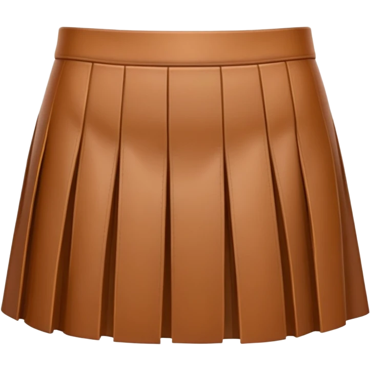 mini brown leather skirt front view emoji