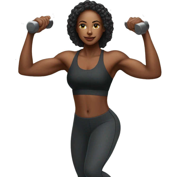 Beautiful black women working out at gym emoji