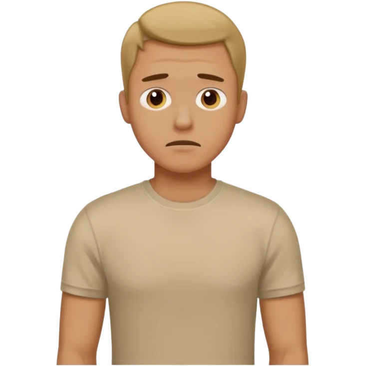 Man wearing a t-shirt and feeling cold emoji