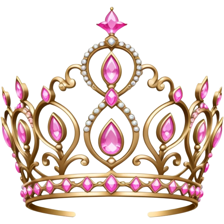 Princess tiara with pink jewels  emoji