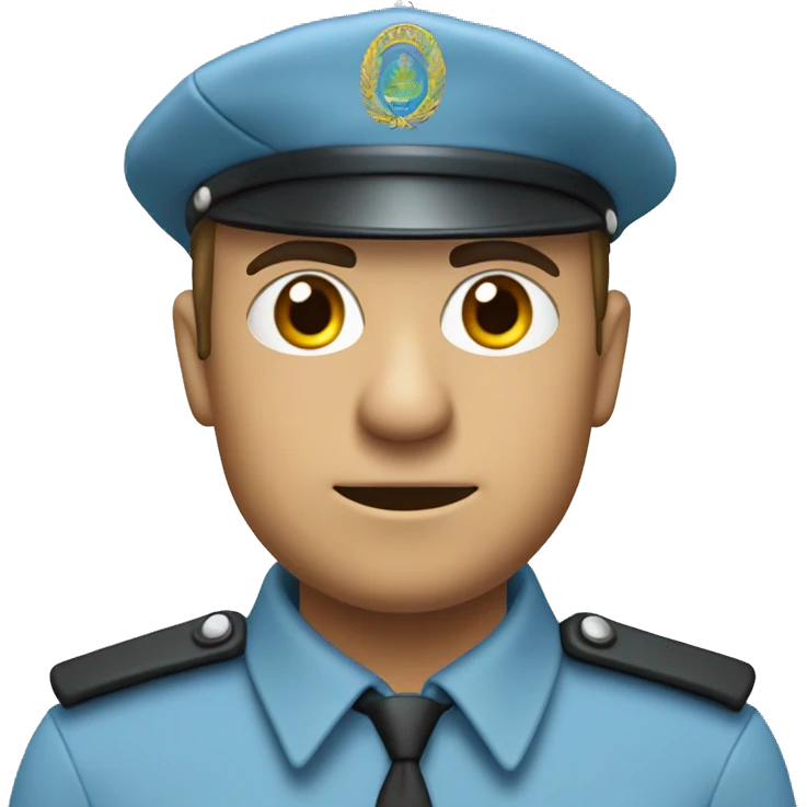 penitentiary policeman dressed in light blue with a light blue beret with flame frieze, and frogs on the neck and the Italian flag emoji