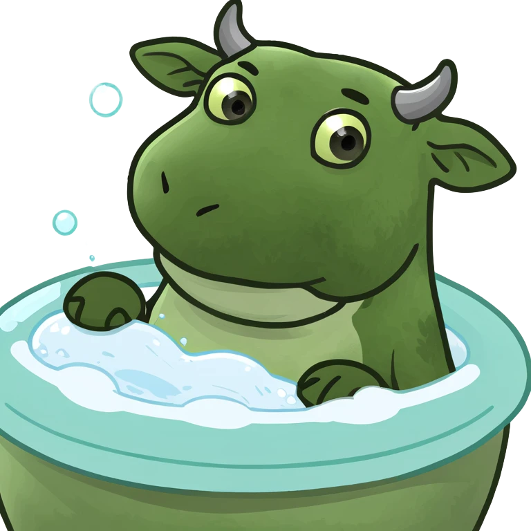 Cow in a bubble bath emoji