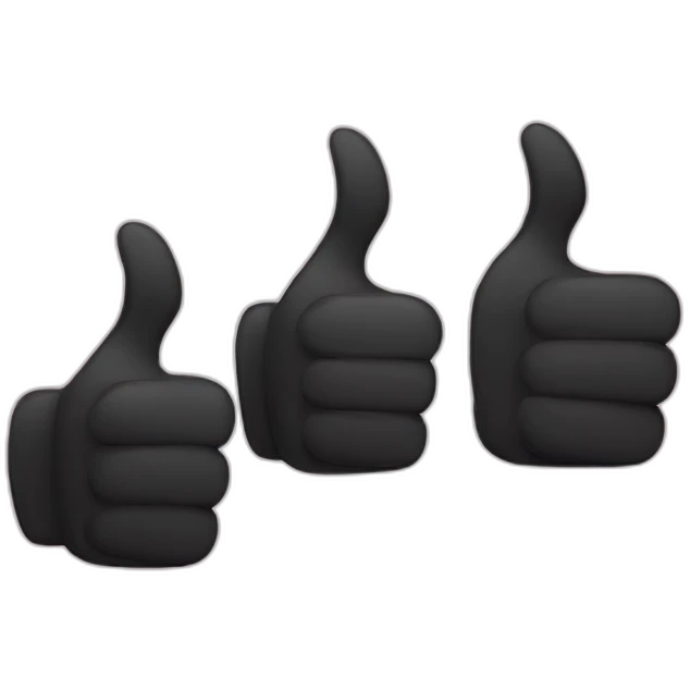 three separate thumbs up emoji