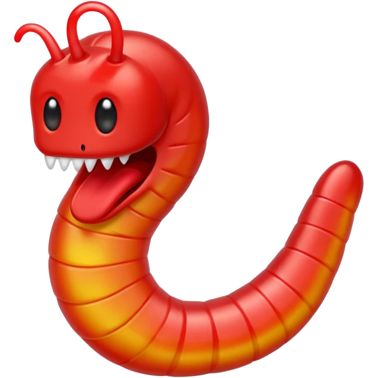 Angry gummyworm emoji