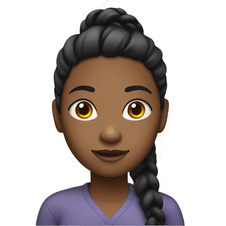 Black woman with ponytail black hair full body  emoji