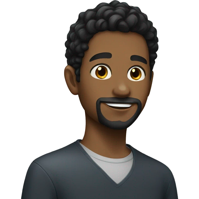 boy with wavy black hair and some facial hair emoji