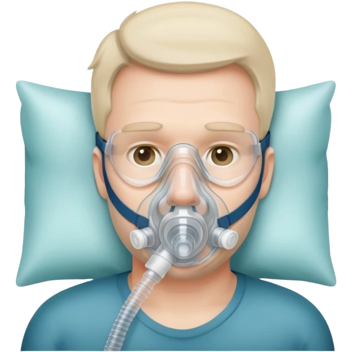 cpap face mask on guy emoji