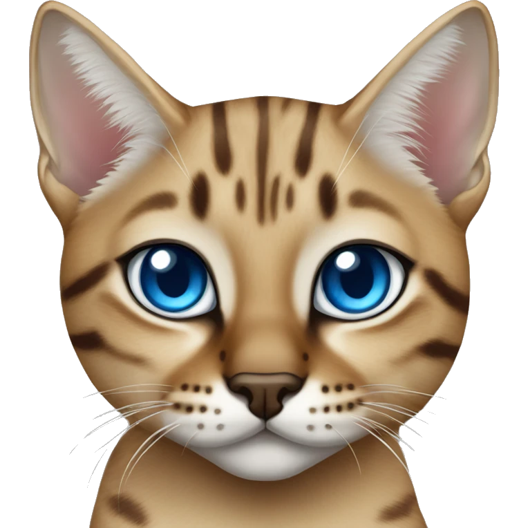 Lynx Bengal cat with Blue eyes sitting emoji