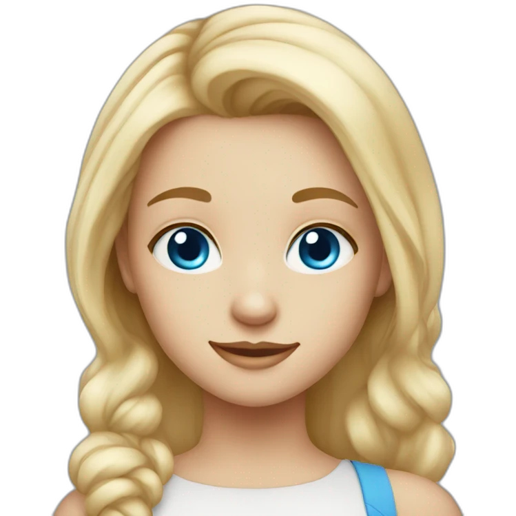 Cute blond girl with blue eyes emoji