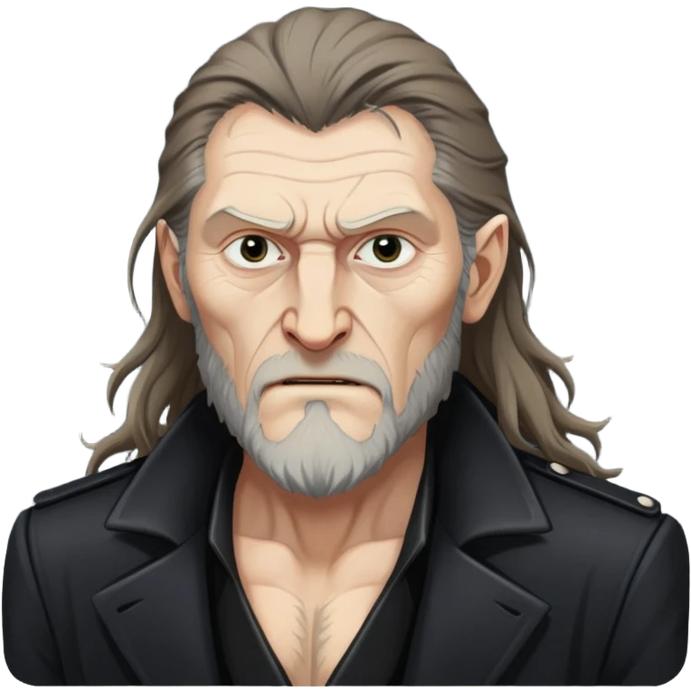 Fenrir Greyback in harry potter, black open chest coat emoji