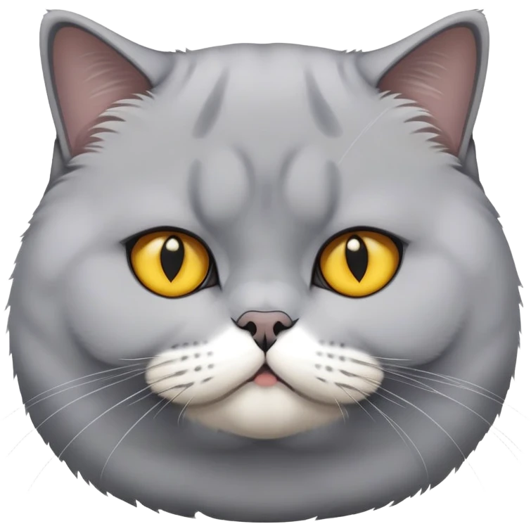 Chubby British shorthair cat with yellow eyes emoji