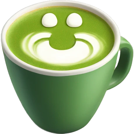 Matcha latte in a cup no face emoji