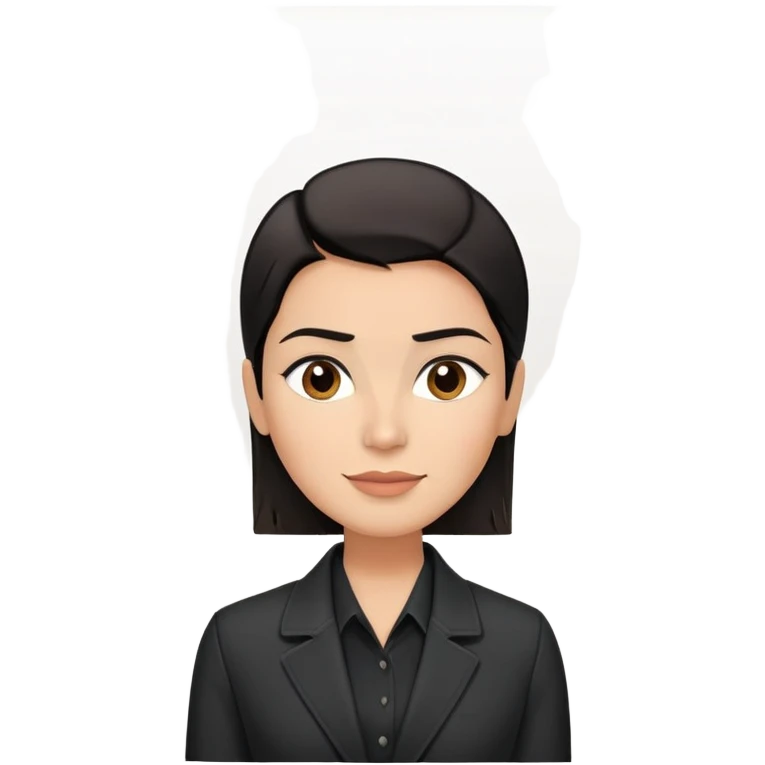 Attractive broad-shouldered Hispanic TV presenter, light brown complexion, square face with defined jawline, short straight black hair combed back with faded sides, friendly expression, black jacket with white buttoned shirt emoji