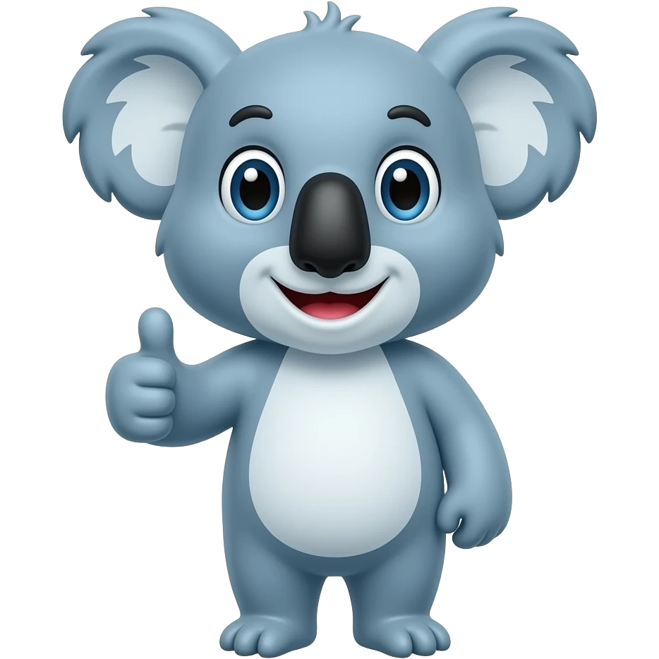 Blue Koala bear giving thumbs up emoji