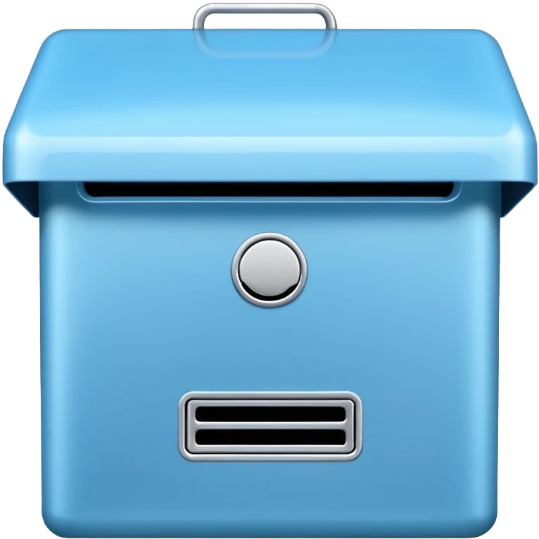 sky blue letter box, front viewsky, with no stain emoji
