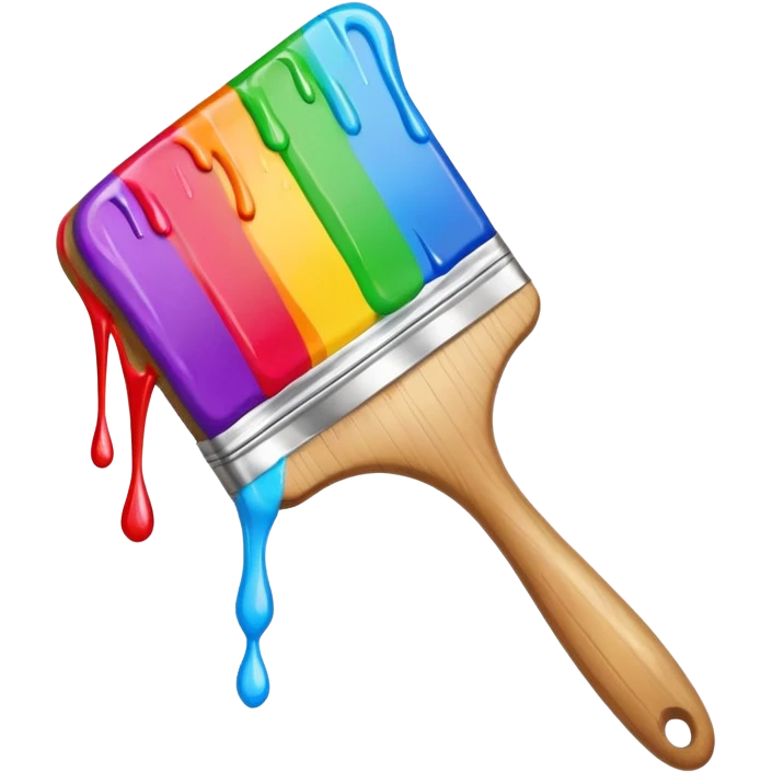 paint brush with raindow paint emoji