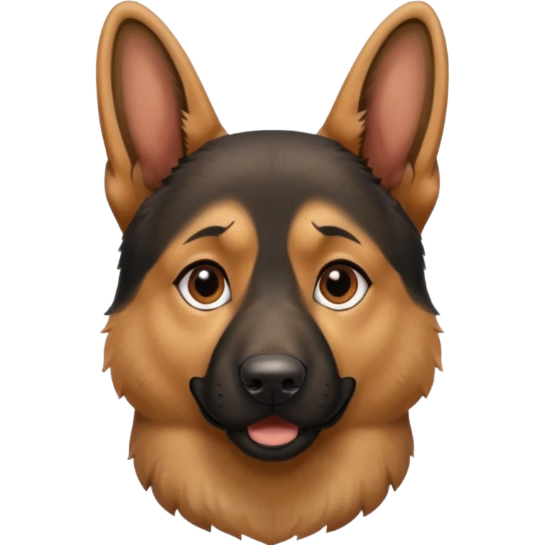 German shepherd with one ear up and one ear down emoji