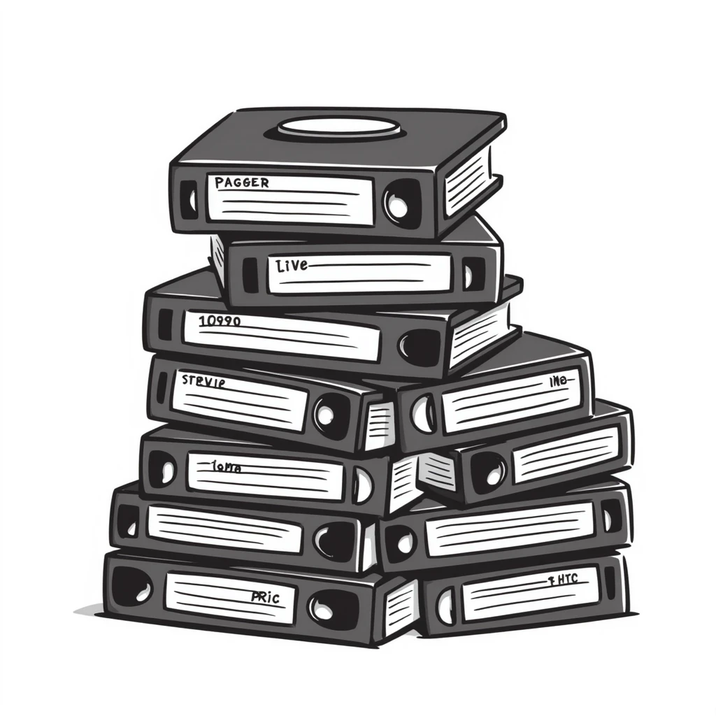 nostalgic pile of VHS video cassettes from the 90s emoji