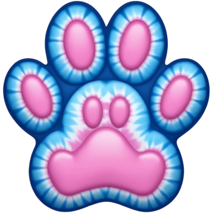 Dog paw print tie die pink and blue  emoji